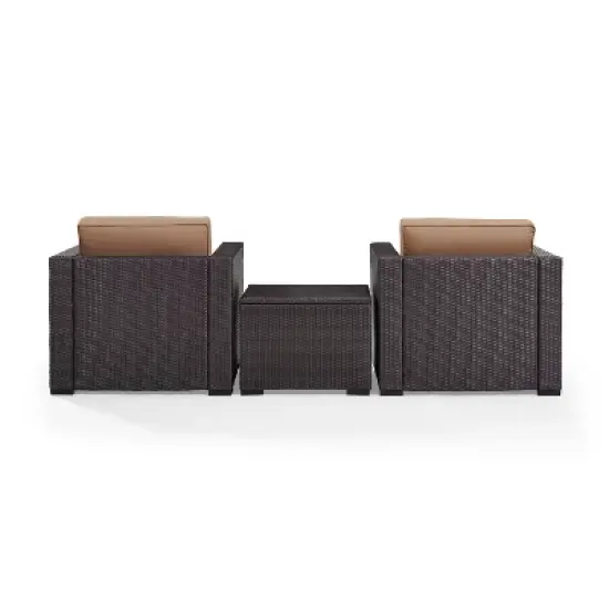Biscayne 3pc Outdoor Wicker Seating Set - Mocha - Crosley image {6}