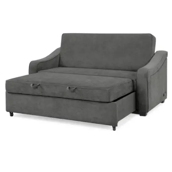 Nelson Convertible Futon Queen Sleeper Sofa Gray - Serta image {3}