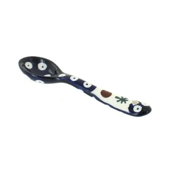 Blue Rose Polish Pottery 1739 Zaklady Sugar Spoon image {4}
