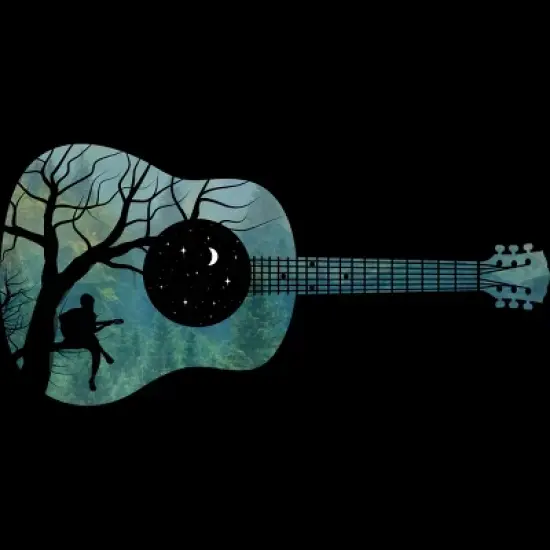 Junior's Design By Humans All I Need is My Music and a Starry Night By Maryedenoa T-Shirt image {1}