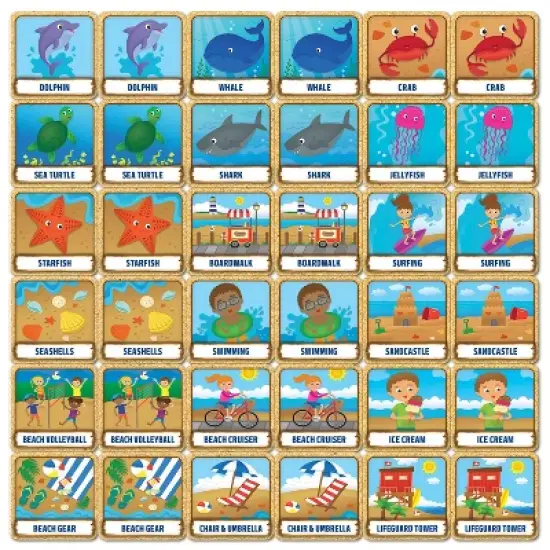 MasterPieces Officially Licensed Beach Life Matching Game for Kids and Families image {2}