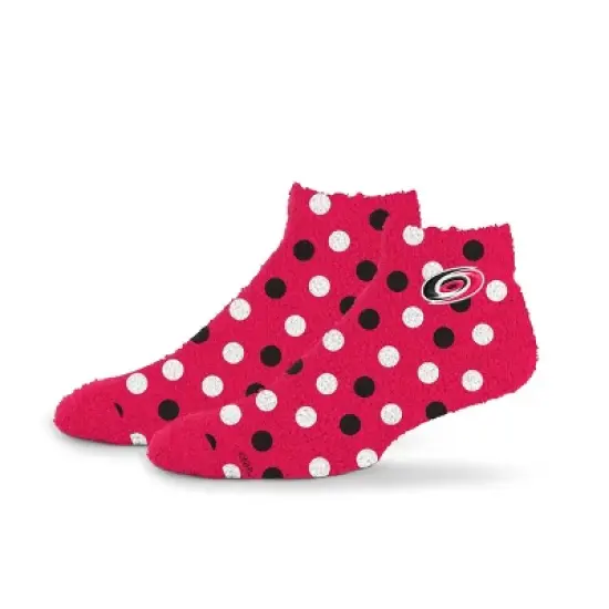 NHL Carolina Hurricanes Random Dots Fuzzy Socks image {1}