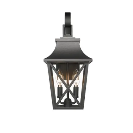 Gulches Outdoor Wall Lights - Black Industrial Lanterns & Sconces with Glass for Porch, Patio, and Garage (16.5-Inch & Large Options) image {9}
