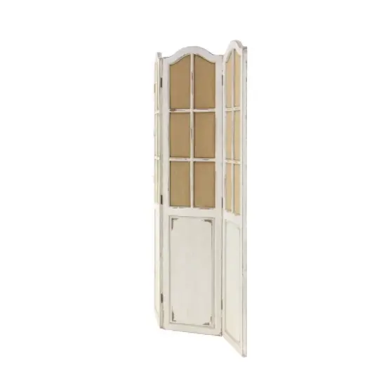 Farmhouse Wood Room Divider Screen Beige - Olivia & May image {7}