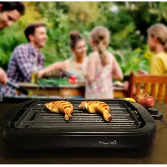 MegaChef Dual Surface Reversible Indoor Grill and Griddle 965117366M: Electric, Cast Aluminum, Corrosion-Resistant, 1800W image {5}