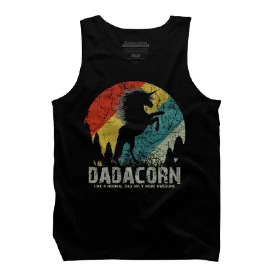 Men's Design By Humans Dadacorn Like A Normal Dad, More Awesome By shirtpublic Tank Top image {2}