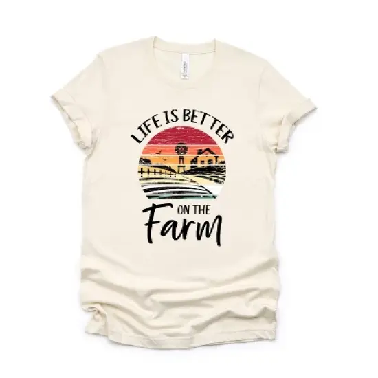 Simply Sage Market Women's Life Is Better On The Farm Sunset Short Sleeve Graphic Tee image {2}