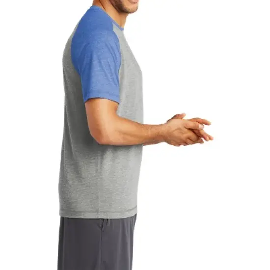 Mafoose Men's PosiCharge Tri-Blend Short Sleeve Wicking Raglan Tee image {8}