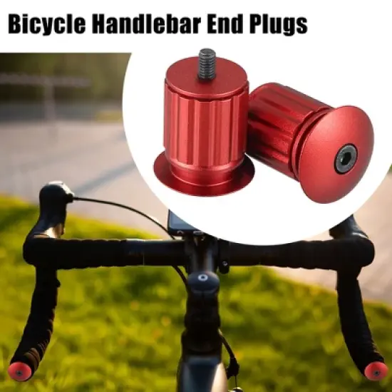 Unique Bargains Aluminum Alloy End Plugs Bicycle Handlebar End 17.5-22mm 1 Pair image {1}