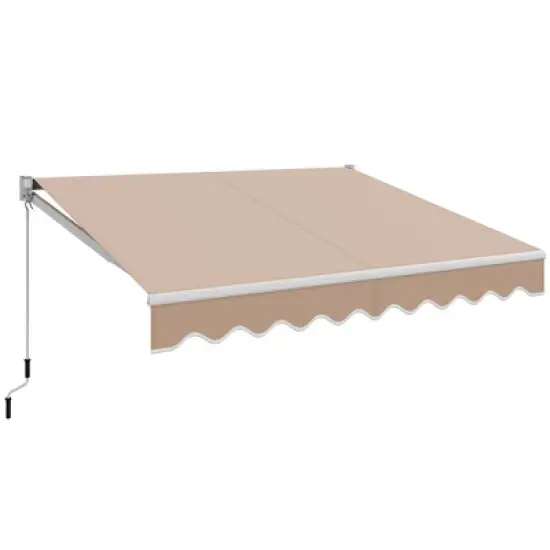 Costway 8' x 6.6' Patio Retractable Awning Sunshade Shelter w/Manual Crank Handle image {9}