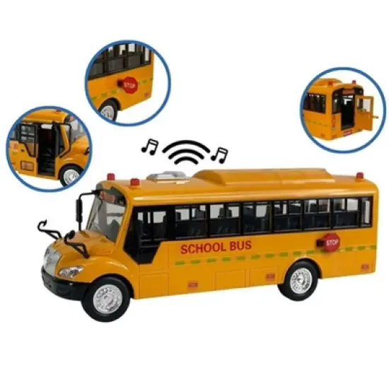Big Daddy EDUCATIONAL Yellow School Bus with Lights and Openable Doors simple Pull Back & watch it GO! with Sounds and Familiar Singable Songs image {1}
