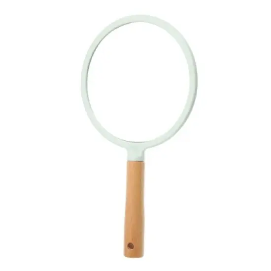 Unique Bargains Handheld Portable Wood Handle Vanity Cosmetic Makeup Mirror 1 Pc image {7}