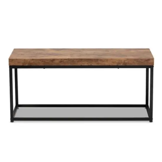 Bernardo Rattan Ottoman Brown - Baxton Studio image {2}