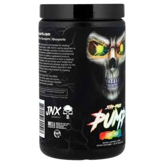 JNX Sports Stim-Free Pump, Pre-Workout, Sour Candy, 20.4 oz (580 g) image {3}