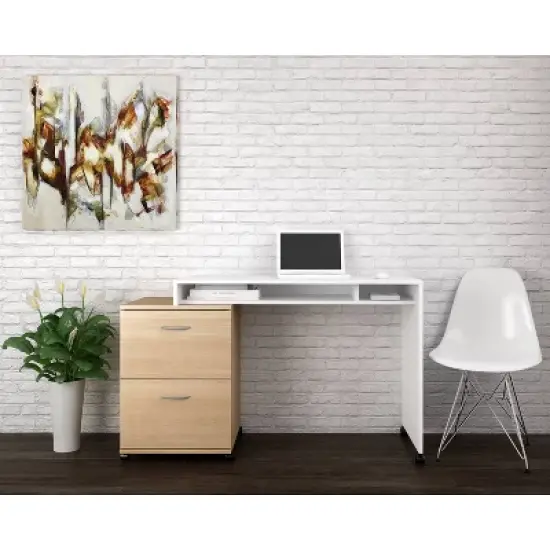 2pc Essentials Home Office Set with 2 Drawer File Cabinet - Nexera image {5}
