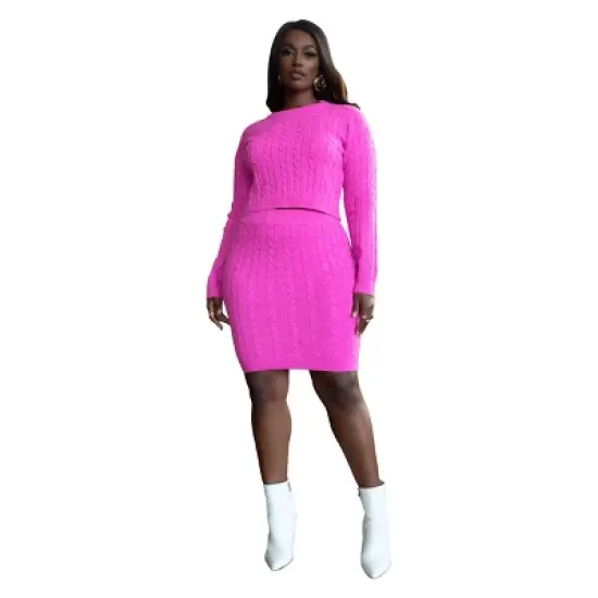 Rebdolls Women's Plus Size Cable Knit Mini Skirt image {1}