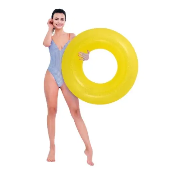 Pool Central Inflatable Inner Tube Pool Float - 35" - Yellow image {2}