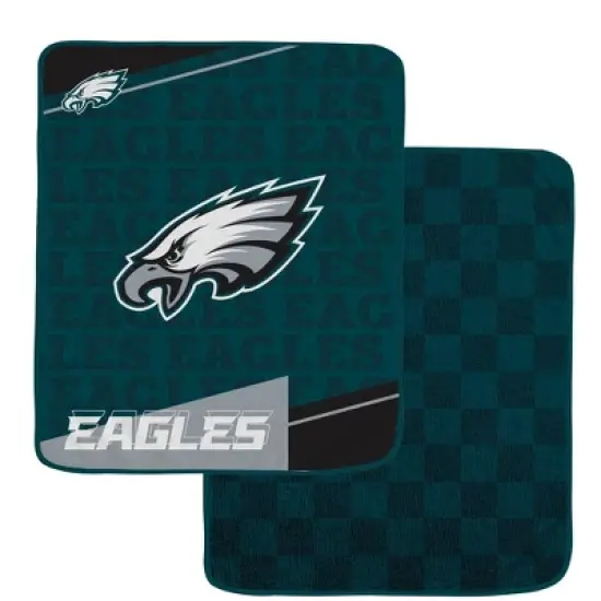 NFL Philadelphia Eagles Diagonal Ghost Checker Double Sided Ultra Cozy Blanket image {3}