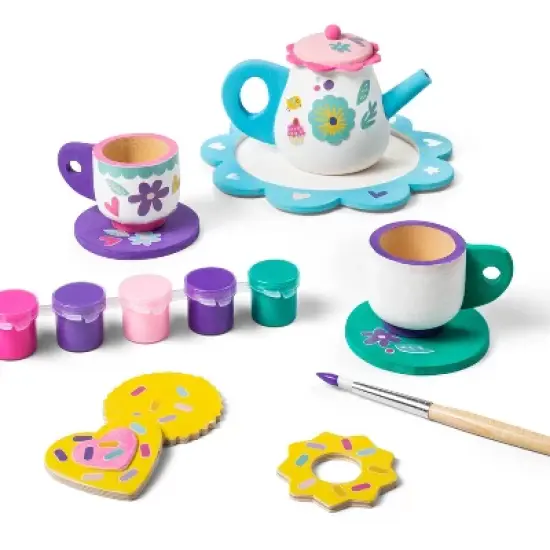 Paint-Your-Own Wood Tea Set Kit - Mondo Llama&trade; image {3}