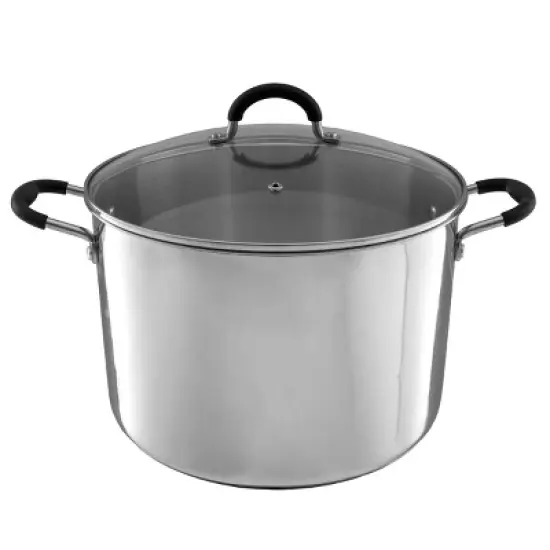 Hastings Home Large Stainless Steel 12-Qt Stock Pot With Lid &ndash; 11.5" x 7.5" image {5}