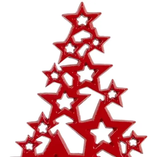 Northlight Tree of Stars Metal Christmas Decoration - 8.75" - Red image {4}
