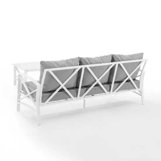 Kaplan 2pc Outdoor Sofa Set - Gray - Crosley image {2}