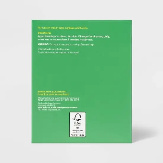 Large Adhesive Pad Flexible Fabric Bandages - 10ct - up&up&trade; image {2}