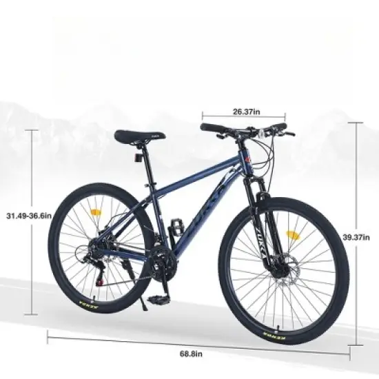 INFURNIC Bicycles, 27.5 Inch Mountain Bike for Women and Men, 21 Speed Mountain Bike, Blue, 68.8"*26.37"*39.37" image {1}