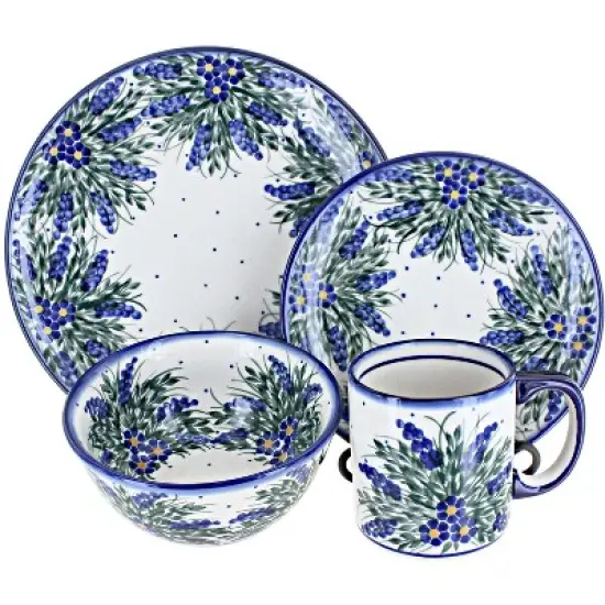 Blue Rose Polish Pottery WR Unikat Dinnerware (4 PC) image {3}