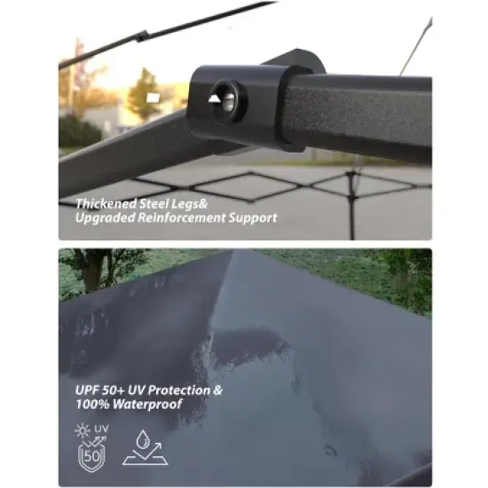 10x10 Pop Up Canopy Tent Outdoor Canopy with Removable Sidewalls Heavy Duty Commercial Instant Tent Shelter (1-Sidewall) image {5}