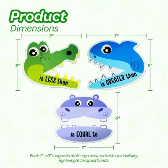 4E's Novelty 3 Magnetic Math Signs Greater Than Less Than, Equal, Mathematic Symbols Cutouts image {1}