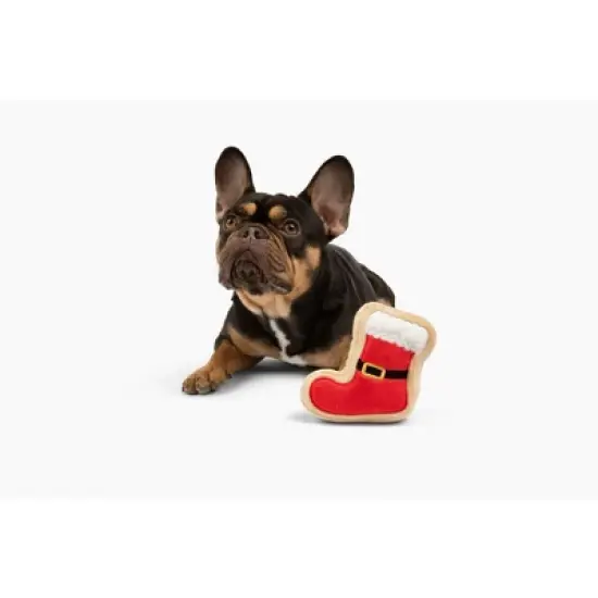 Midlee Santa Boot Sugar Cookie Dog Toy image {4}