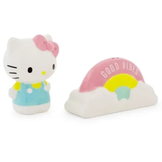 Silver Buffalo Sanrio Hello Kitty and Rainbow Ceramic Salt and Pepper Shaker Set image {2}