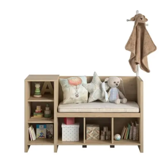 RealRooms Jocelyn Storage Bench and Coat Rack image {7}