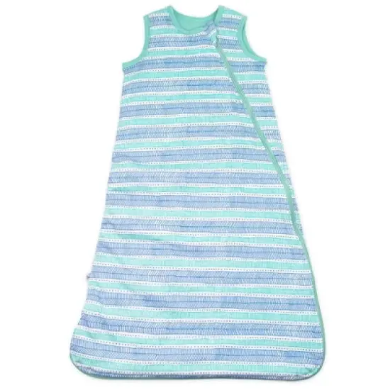 Honest Baby Organic Cotton Jersey Fill Wearable Blanket All Seasons - Teal Geometric image {3}