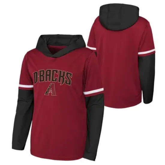 MLB Arizona Diamondbacks Boys' Long Sleeve Twofer Poly Hooded Sweatshirt image {3}