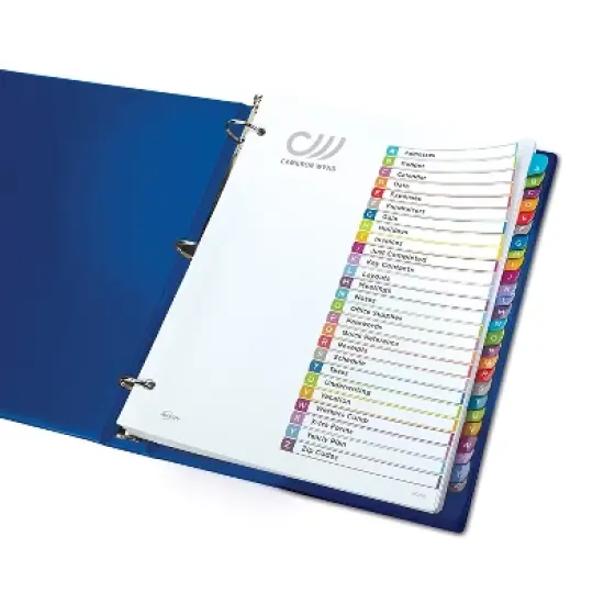 Avery Ready Index Table of Contents Dividers Multicolor Tabs A-Z Letter 11844 image {8}