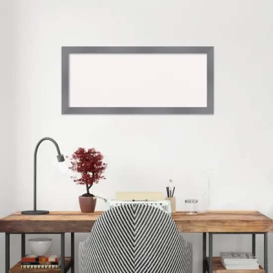 32"x14" Edwin Wood Frame White Cork Board Gray - Amanti Art image {8}