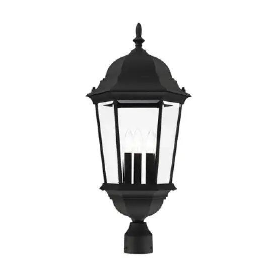Livex Lighting Hamilton 3 - Light Post Light in  Textured Black image {2}