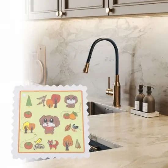 Unique Bargains Portable Dishwashing Sponge Light Yellow 1 Pc image {3}