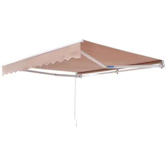 VEVOR Manual Retractable Awning, 10 x 8 ft Outdoor Patio Awning Retractable Sun Shade,Polyester Patio Door Window Awning Sunshade Shelter image {8}