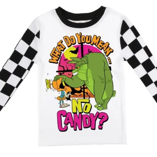 Looney Tunes "What Do You Mean There's No Candy?" Checker Pattern Youth Boy's Long Sleeve Pajama Set image {3}