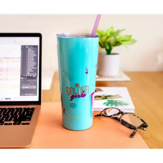 Silver Buffalo The Golden Girls Double-Walled Stainless Steel Tumbler With Straw | 22 Ounces image {5}