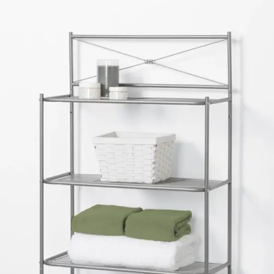 Spacesaver Over the Toilet Etagere Brushed Nickel - Zenna Home image {3}