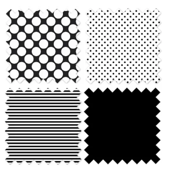 Bacati - Dots Stripes Black/White 3 pc Crib Bedding Set image {7}