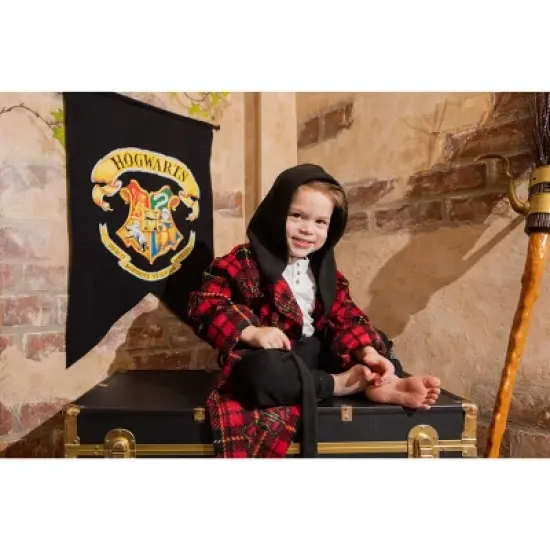 Harry Potter Gryffindor Hufflepuff Ravenclaw Slytherin Fleece Long Sleeve Pajama Sleep Robe Little Kid to Big Kid  image {1}