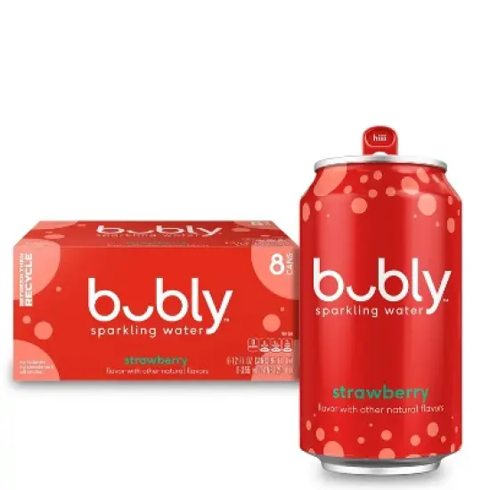 bubly Strawberry Sparkling Water - 8pk/12 fl oz Cans image {7}