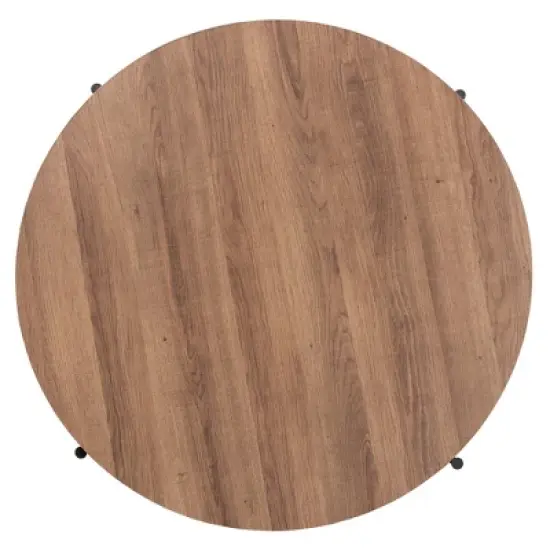 Baxton Studio Umar Modern Industrial Walnut Brown Finished Wood and Black Metal Coffee Table image {4}