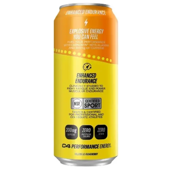 C4 Performance Hawaiian Pineapple Popsicle Energy Drink - 16 fl oz Can image {1}