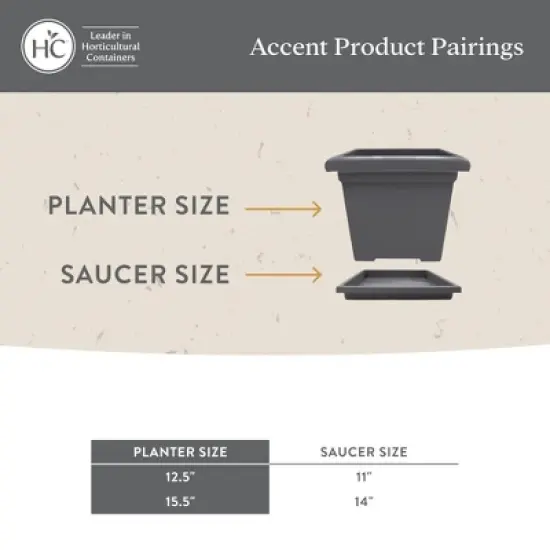 The HC Companies 15.5" Accent Square Plant Pot w/ Drainage, Classic Planters for Indoor & Outdoors Plants, Lightweight & Resists Sun Fading, Chocolate image {5}